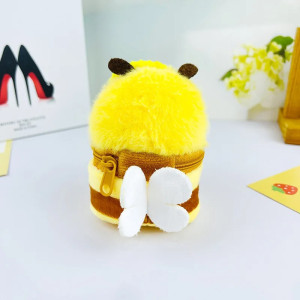 Cute Bee Plush Keychain | Kawaii Charm & Pouch | Unique Gift