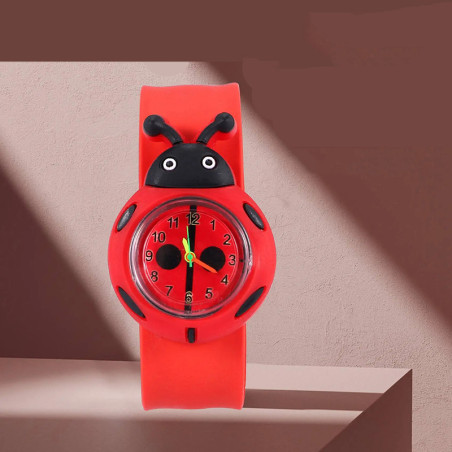Cute Ladybug Slap Watch for Kids | Easy Silicone Band Gift