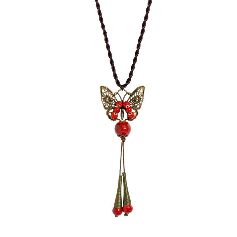 Butterfly & Bee Talisman Necklace with Colorful Beads | 1001Bees