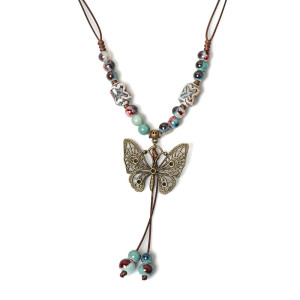Elegant Boho Butterfly Necklace | Unique Handmade Gift for Women