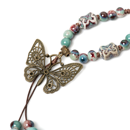 Elegant Boho Butterfly Necklace | Unique Handmade Gift for Women