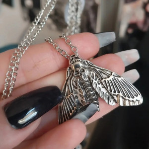 Mystic Skull Moth Necklace | Gothic Occult Jewelry Gift