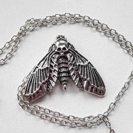 Mystic Skull Moth Necklace | Gothic Occult Jewelry Gift