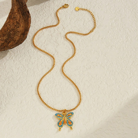 Cute Enamel Butterfly Necklace | Unique Gold Jewelry Gift