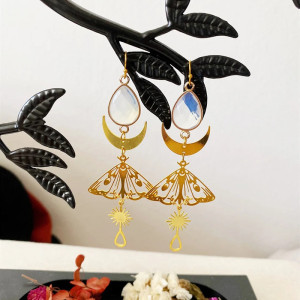 "Moonlight Clarity" Butterfly Earrings | Celestial Boho Jewelry