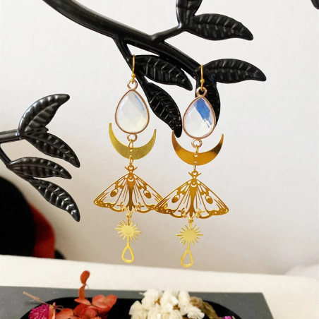 "Moonlight Clarity" Butterfly Earrings | Celestial Boho Jewelry