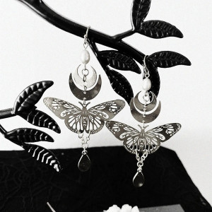 "Celestial Ray" Butterfly Moon Earrings | Unique Celestial Jewelry
