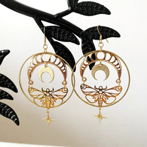"Lunar Dance" Butterfly Moon Phase Earrings | Celestial Jewelry