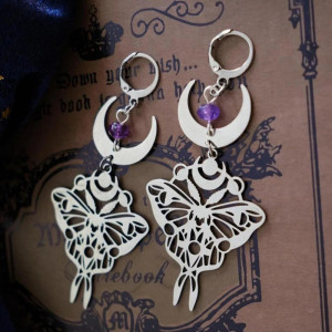 Mystic Moon Butterfly Earrings | Celestial Jewelry Gift for Women