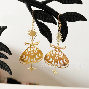 Astral Sun Butterfly Earrings - Elegant & Celestial Jewelry!