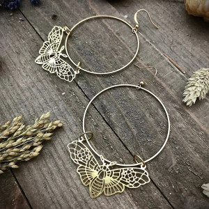 Golden Circle Butterfly Earrings - Bohemian & Elegant Jewelry!