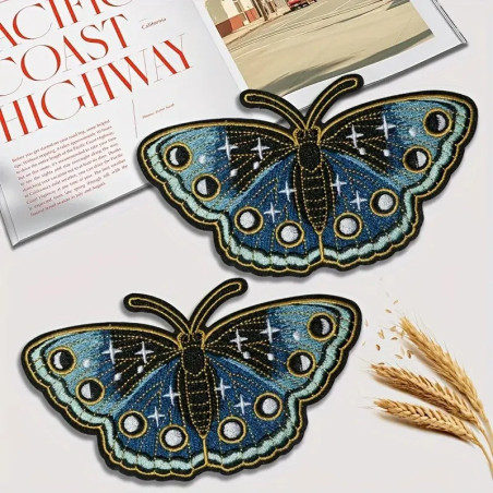 Sapphire Galaxy Butterfly Embroidered Patch | Cute Iron-On Gift
