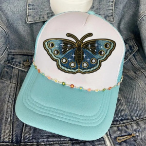 Sapphire Galaxy Butterfly Embroidered Patch | Cute Iron-On Gift