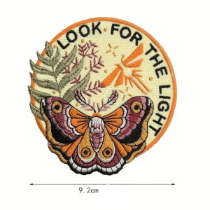 "Look for the Light" Butterfly Patch | Cute Embroidered Iron-On