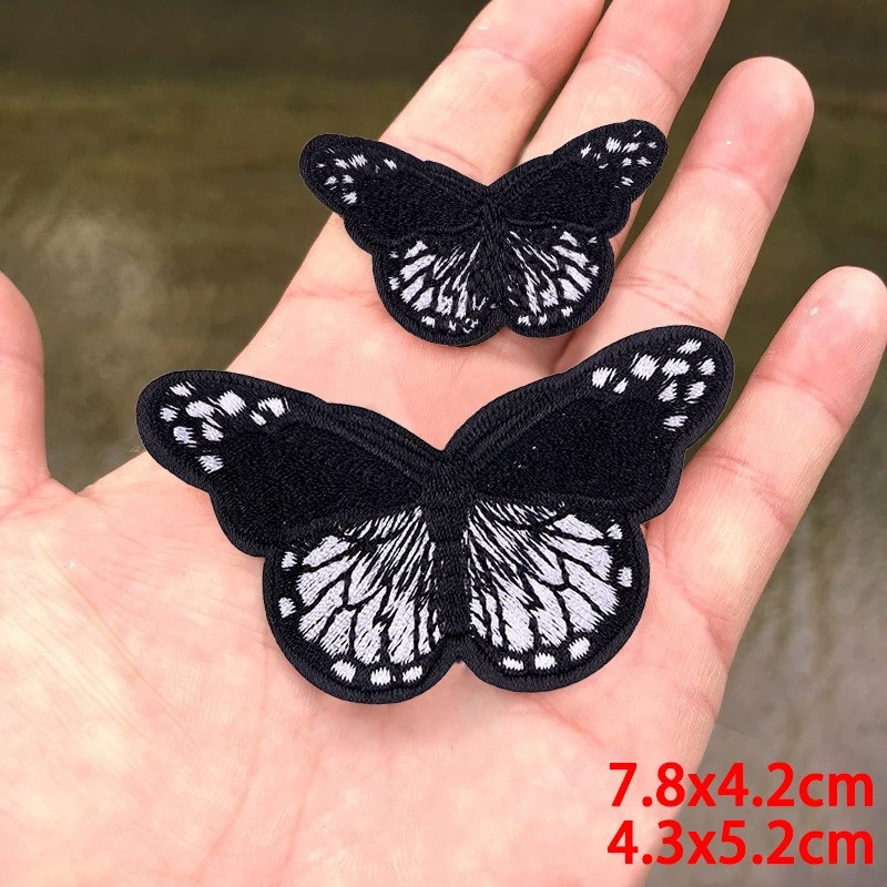 Embroidered Butterfly Patch - Iron-On Applique - Set of 2!