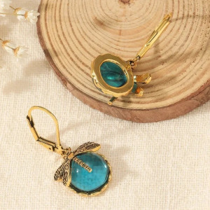 Elegant Dragonfly Earrings with Colored Glass | Gift for Women