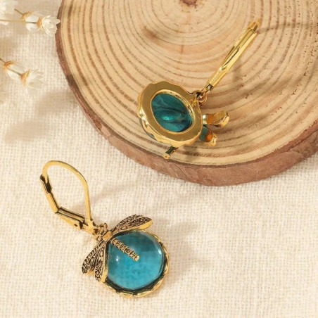 Elegant Dragonfly Earrings with Colored Glass | Gift for Women
