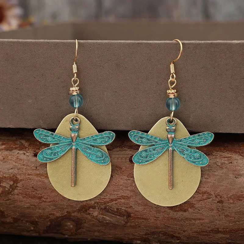 Bohemian Turquoise Dragonfly Earrings | Handmade Gift Idea