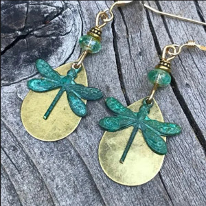 Bohemian Turquoise Dragonfly Earrings | Handmade Gift Idea