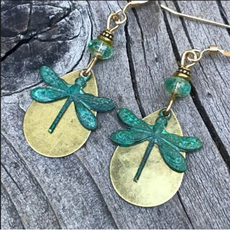 Bohemian Turquoise Dragonfly Earrings | Handmade Gift Idea