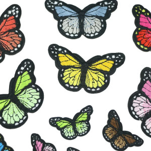 Set of 14 Mini Butterfly Patches - Cute Iron-On Appliques
