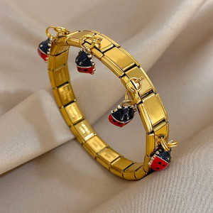 Lucky Ladybug Charm Bracelet - Gold & Silver | Cute Gift