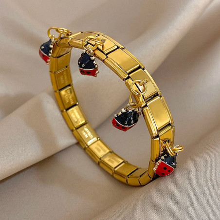 Lucky Ladybug Charm Bracelet - Gold & Silver | Cute Gift