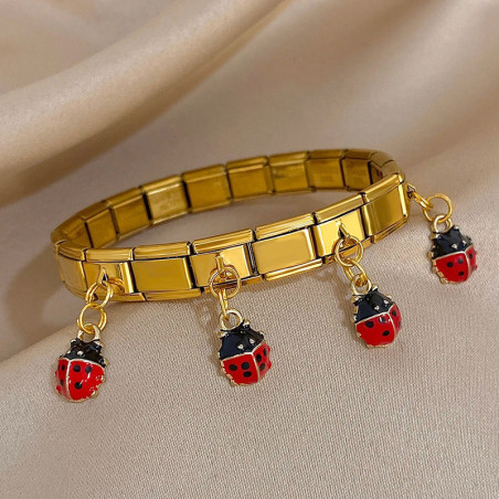 Lucky Ladybug Charm Bracelet - Gold & Silver | Cute Gift