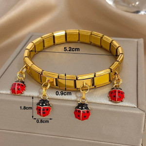 Lucky Ladybug Charm Bracelet - Gold & Silver | Cute Gift
