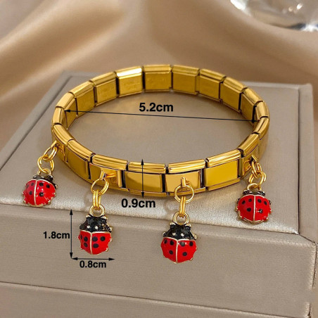Lucky Ladybug Charm Bracelet - Gold & Silver | Cute Gift
