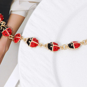 Cute Ladybug Charm Bracelet | Gold Good Luck Jewelry Gift