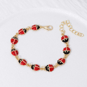 Cute Ladybug Charm Bracelet | Gold Good Luck Jewelry Gift