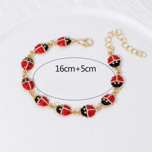 Cute Ladybug Charm Bracelet | Gold Good Luck Jewelry Gift