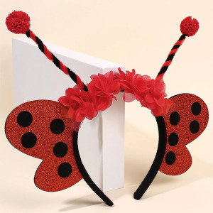 Ladybug Headband with Red Glitter Wings | Cute Costume Gift
