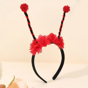 Cute Ladybug Headband with Antennae & Flowers | Costume Gift
