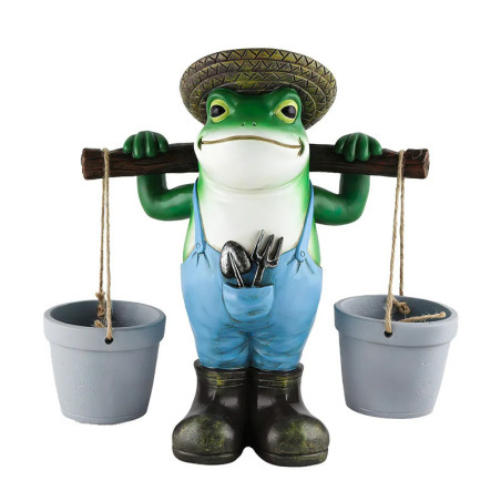 Cute Gardener Frog Statue Planter | Funny Garden Decor Gift