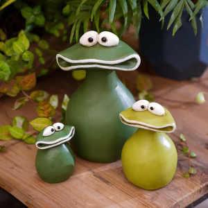 Funny Frog Statues Set of 3 | Cute Modern Garden & Home Decor