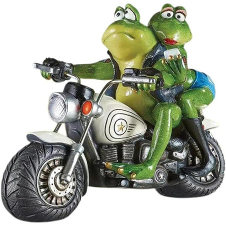 Funny Biker Frog Couple Figurine | Unique Romantic Gift Idea