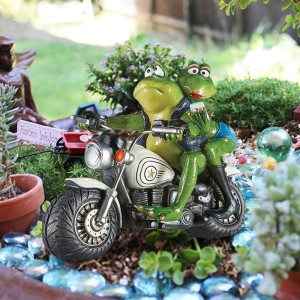 Funny Biker Frog Couple Figurine | Unique Romantic Gift Idea