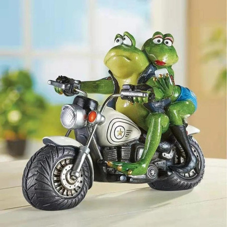 Funny Biker Frog Couple Figurine | Unique Romantic Gift Idea