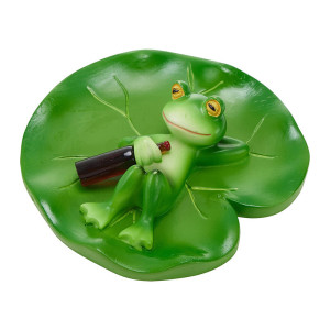 Funny Relaxing Frog Statue | Cute Garden & Pond Decor Gift