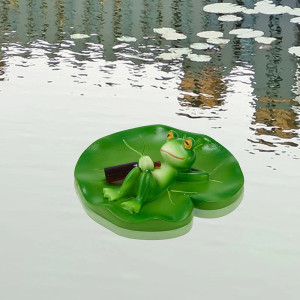 Funny Relaxing Frog Statue | Cute Garden & Pond Decor Gift