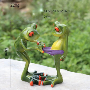 Funny Frog Figurine "Swamp Inspection" | Cute Garden Gift