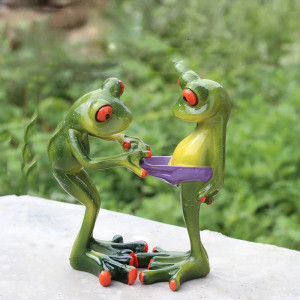 Funny Frog Figurine "Swamp Inspection" | Cute Garden Gift