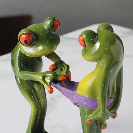 Funny Frog Figurine "Swamp Inspection" | Cute Garden Gift