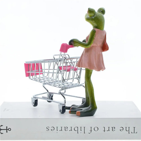 Funny Shopper Frog Statuette | Cute & Unique Home Decor Gift