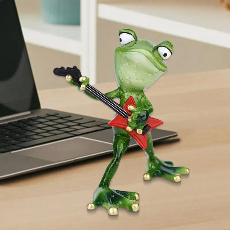 Rocker Frog Figurine | Funny Rock'n'Roll Home Decor Gift