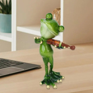 Violinist Frog Figurine | Cute & Funny Music Decor Gift Idea
