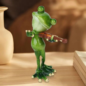 Violinist Frog Figurine | Cute & Funny Music Decor Gift Idea