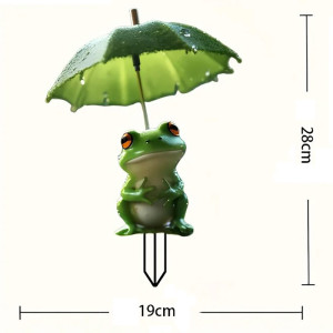 Cute Frog Garden Stake Under the Rain - Waterproof Yard Art